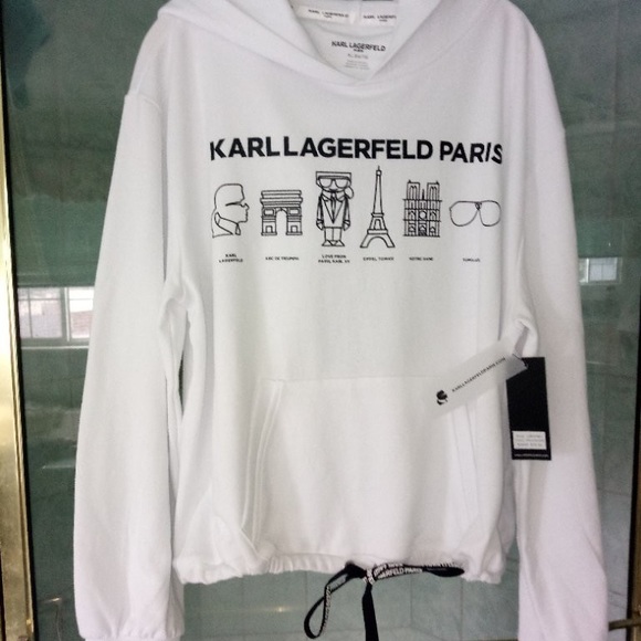 Karl Lagerfeld Tops - Karl Lagerfeld Paris White Hoodie
